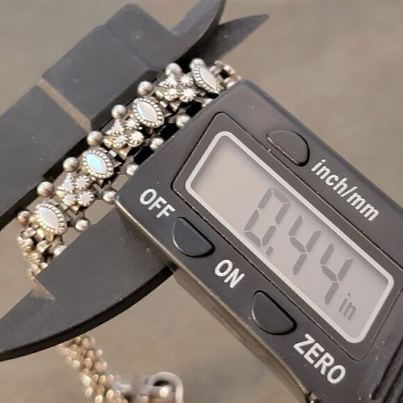 Vintage 900 Silver Artisan Ornate Beaded Rashod Arts Bracelet - Picture 5 of 8